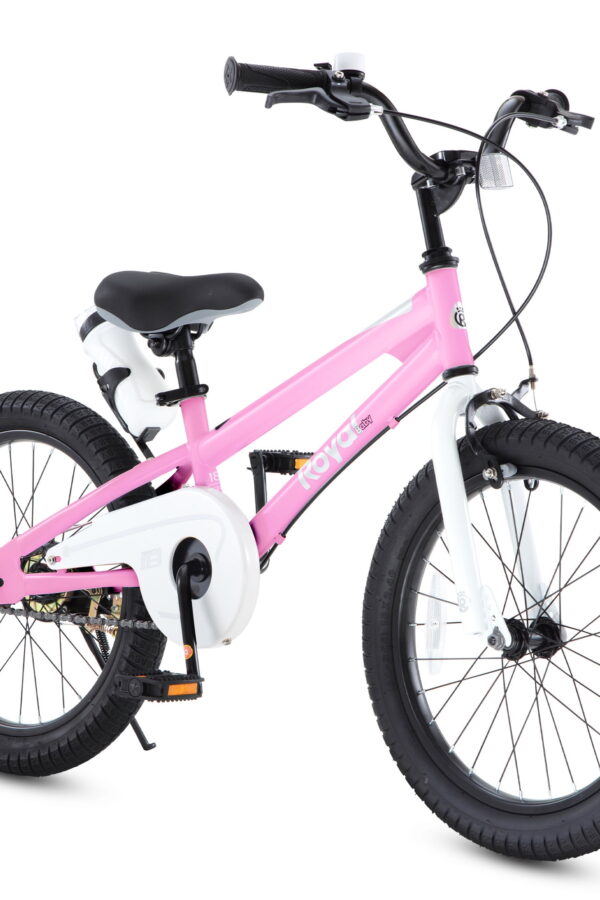 Royalbaby Freestyle 18 In Pink Kids Bike Boys and Girls Bike with Kickstand and Water Bottle
